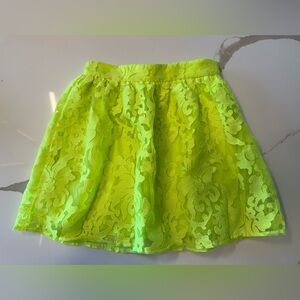 Lace Neon Green Skirt - Sz S